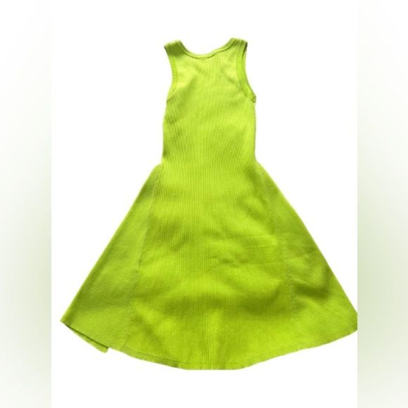 ZARA Lime Green Knit Dress Stretch Size M - Picture 4 of 4